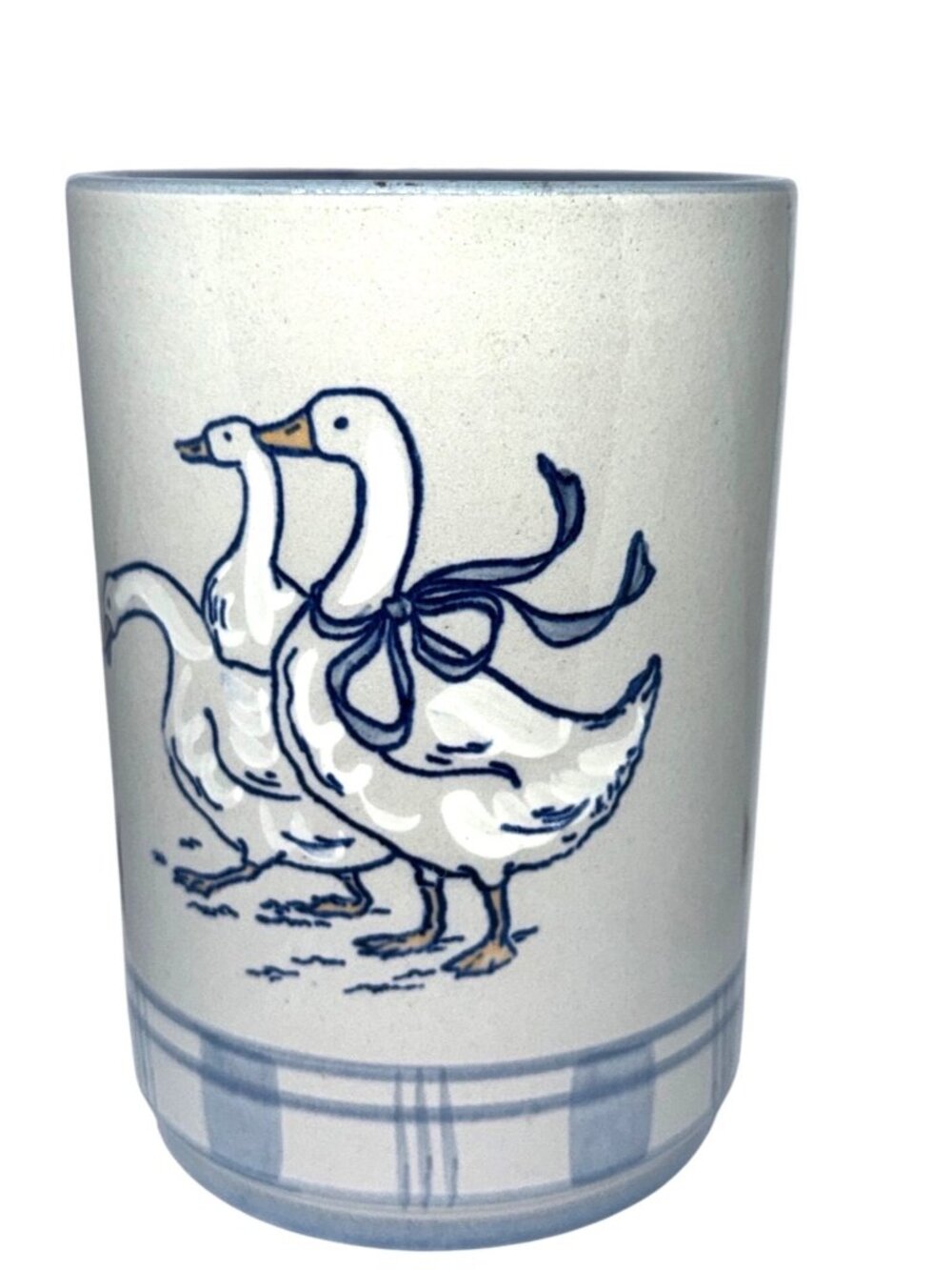 Louisville Stoneware Crock Gaggle Of Geese Blue Utensil Holder Crock - Picture 5 of 8